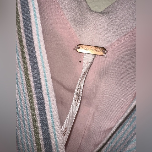 Free People women’s wrap striped pink blouse S like new girly - Picture 2 of 9